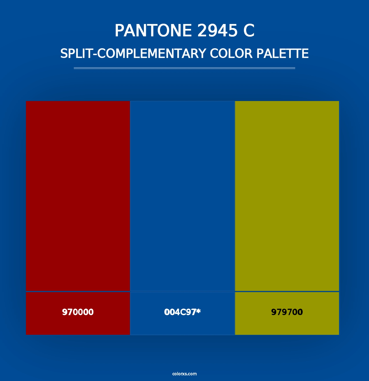 PANTONE 2945 C - Split-Complementary Color Palette