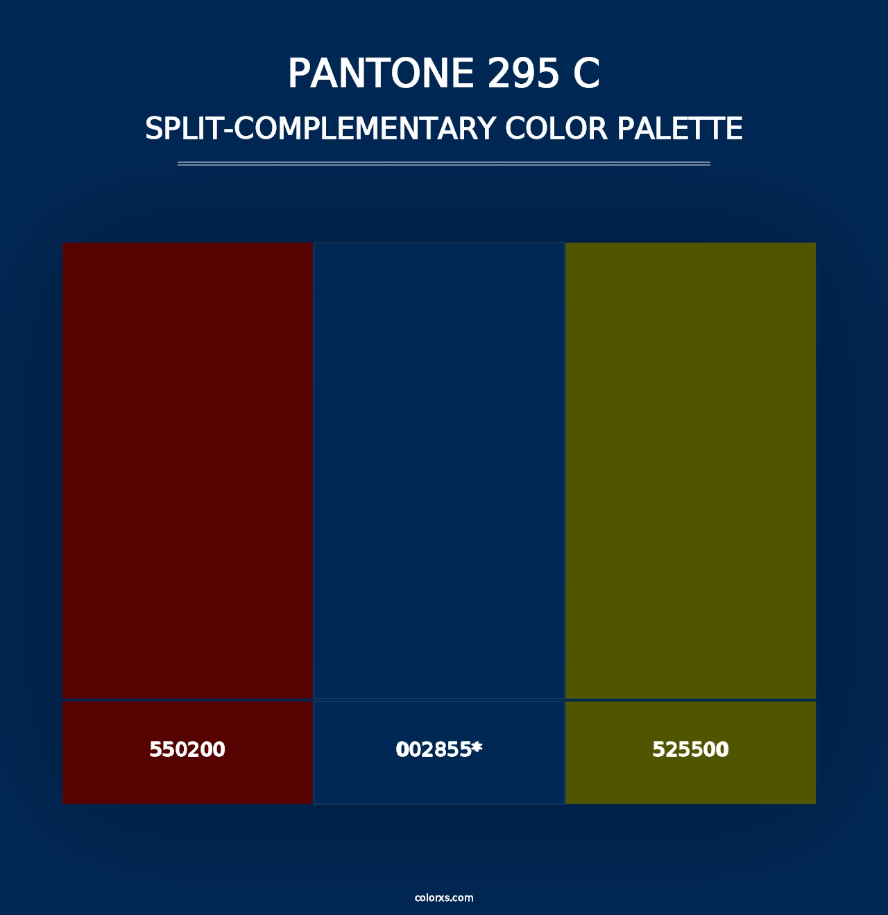 PANTONE 295 C - Split-Complementary Color Palette