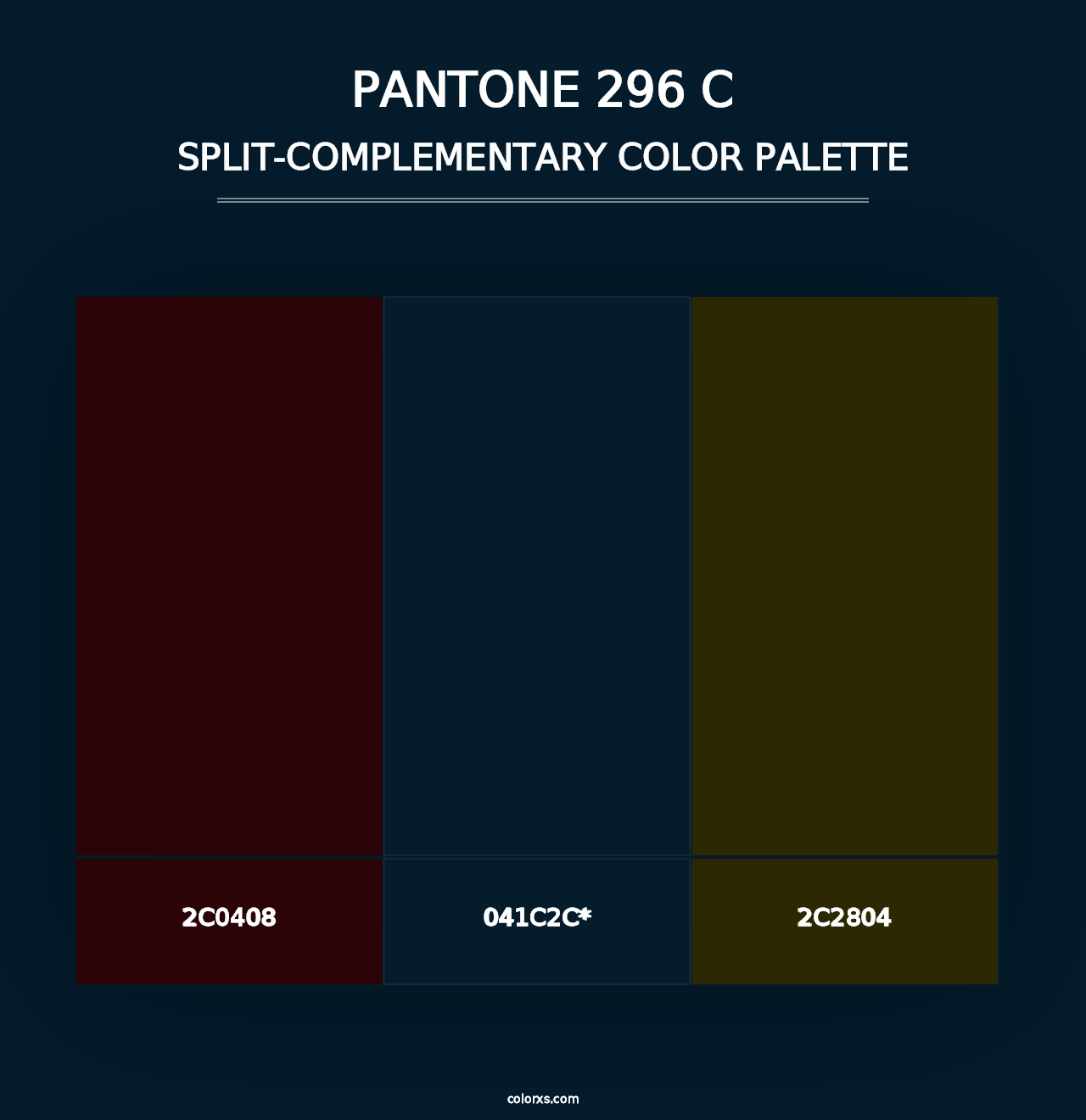 PANTONE 296 C - Split-Complementary Color Palette