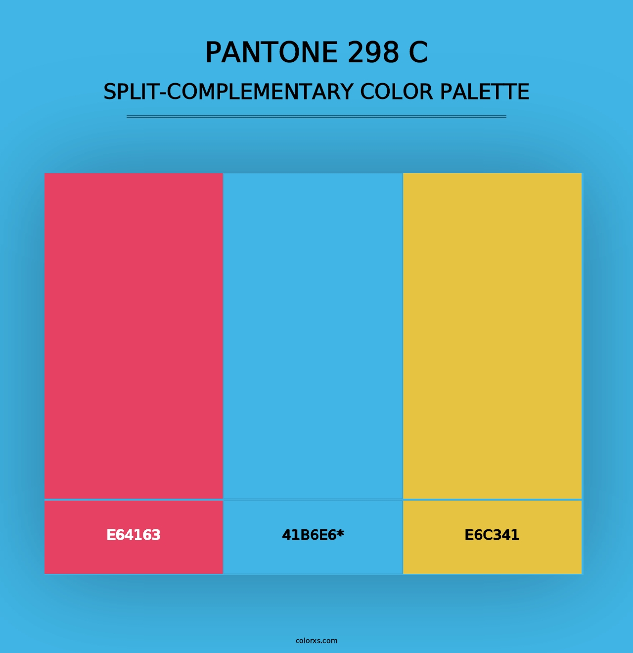 PANTONE 298 C - Split-Complementary Color Palette