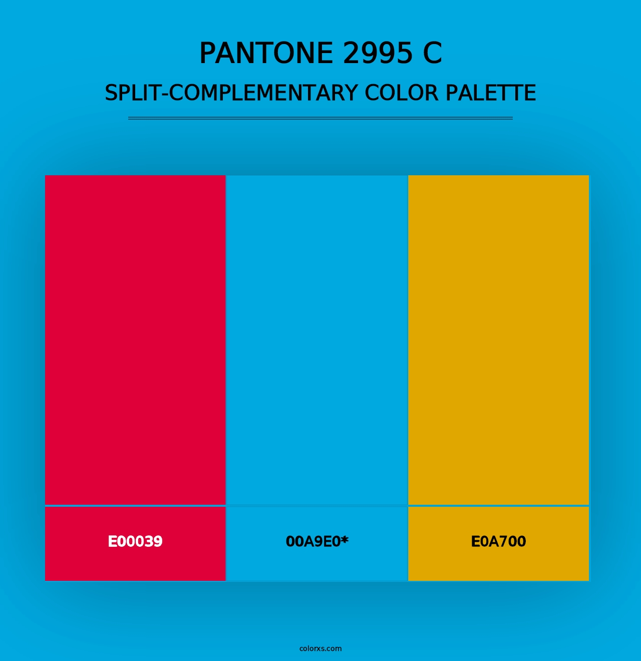 PANTONE 2995 C - Split-Complementary Color Palette