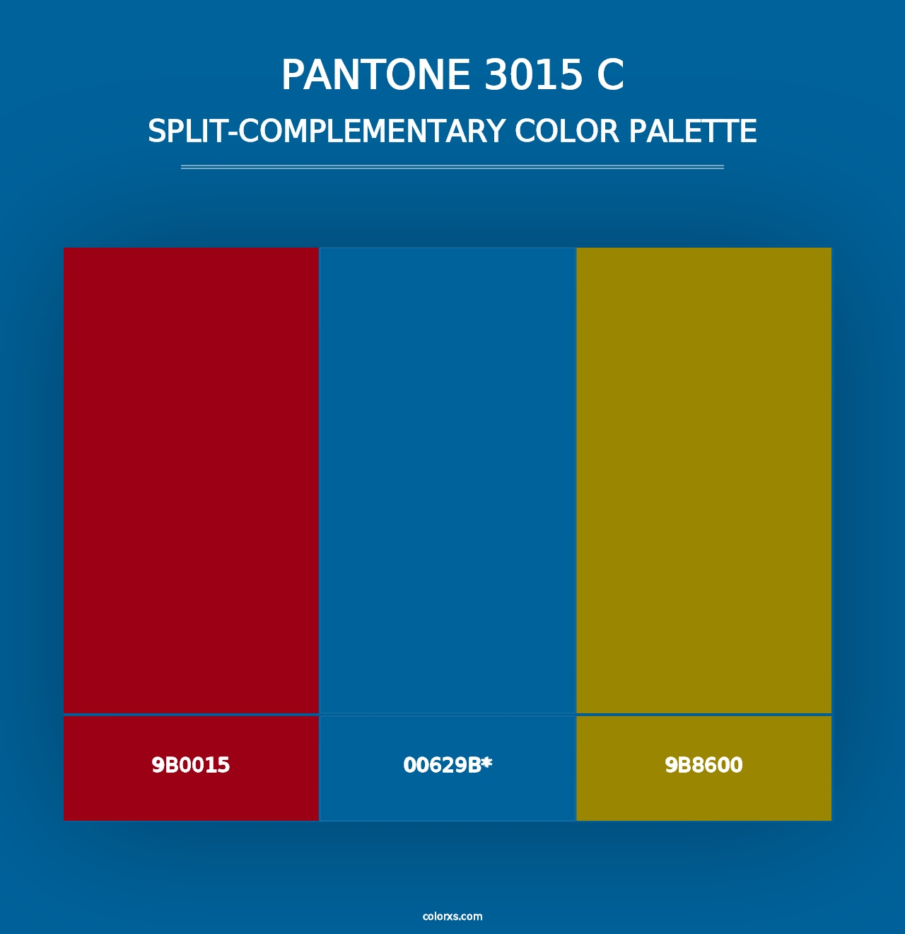 PANTONE 3015 C - Split-Complementary Color Palette