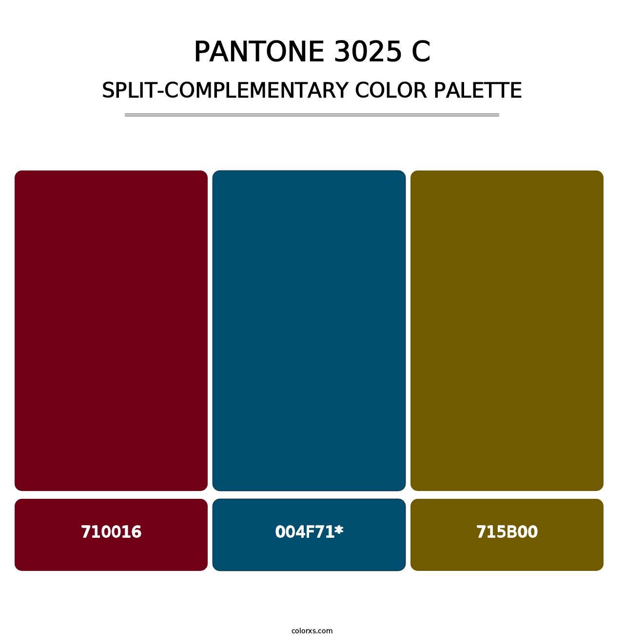 PANTONE 3025 C - Split-Complementary Color Palette