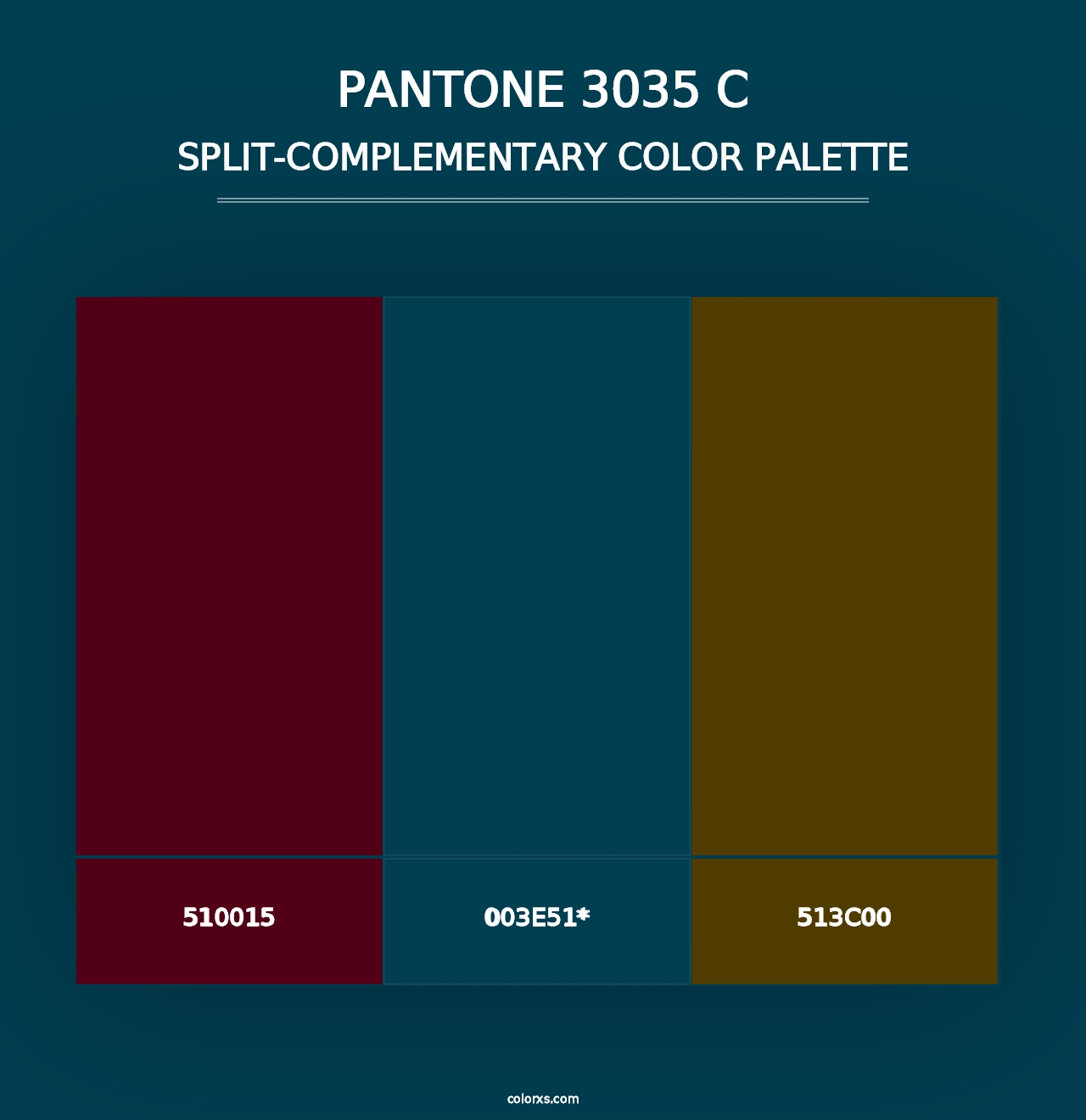 PANTONE 3035 C - Split-Complementary Color Palette