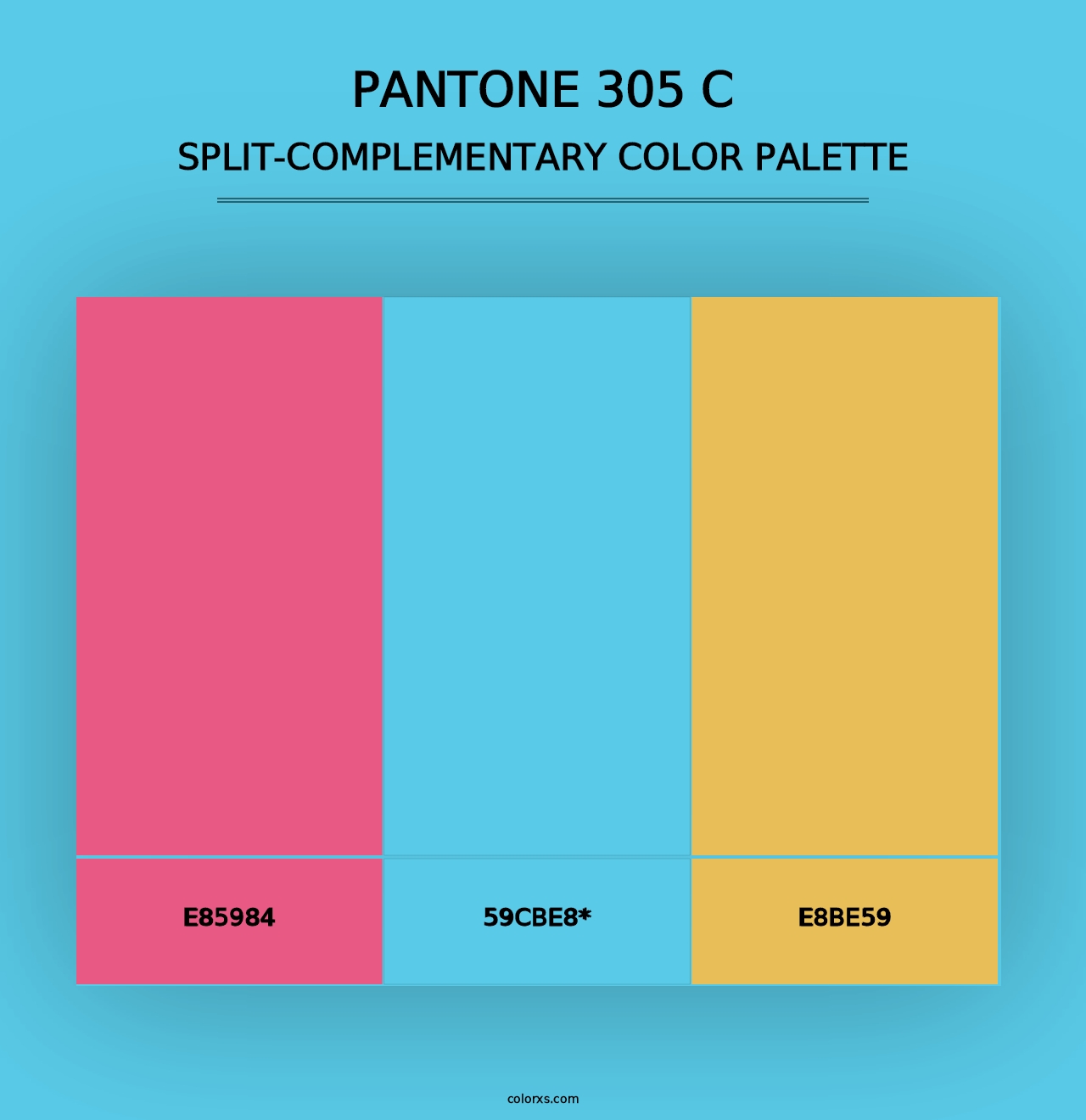 PANTONE 305 C - Split-Complementary Color Palette