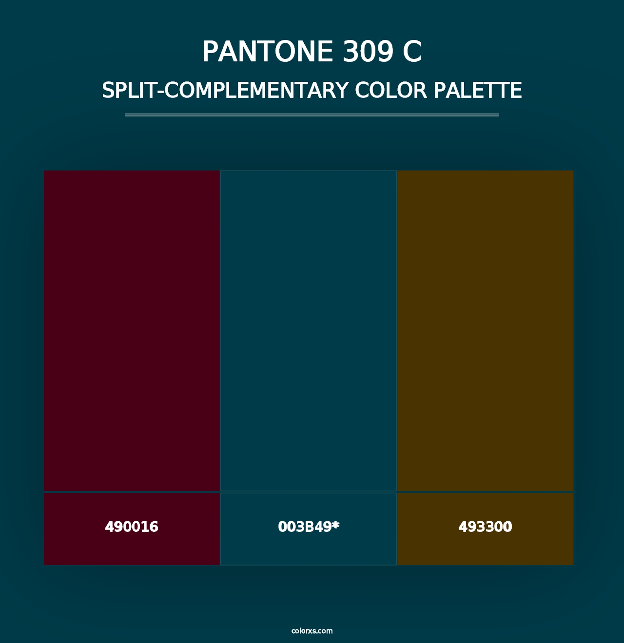 PANTONE 309 C - Split-Complementary Color Palette