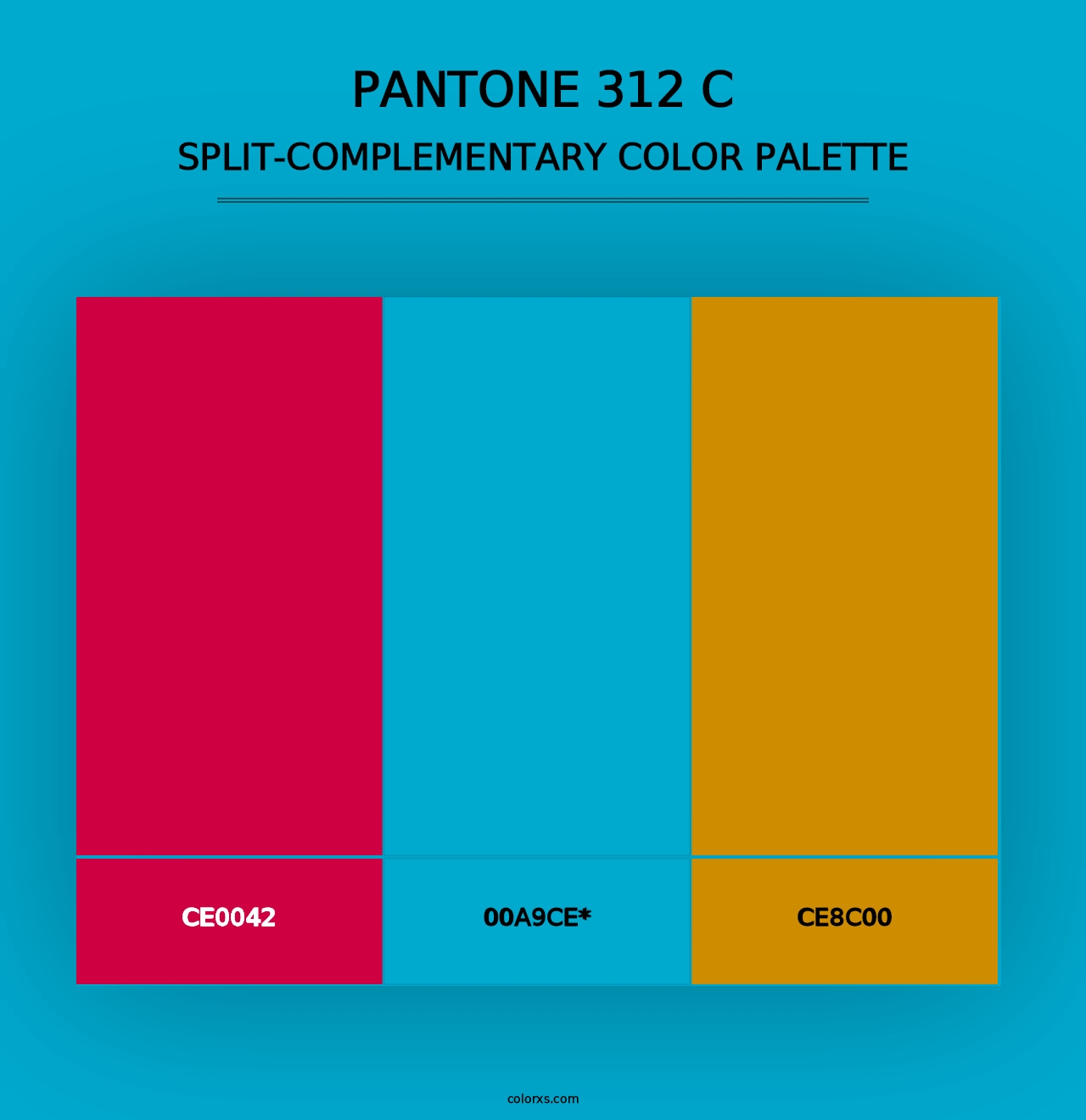 PANTONE 312 C - Split-Complementary Color Palette