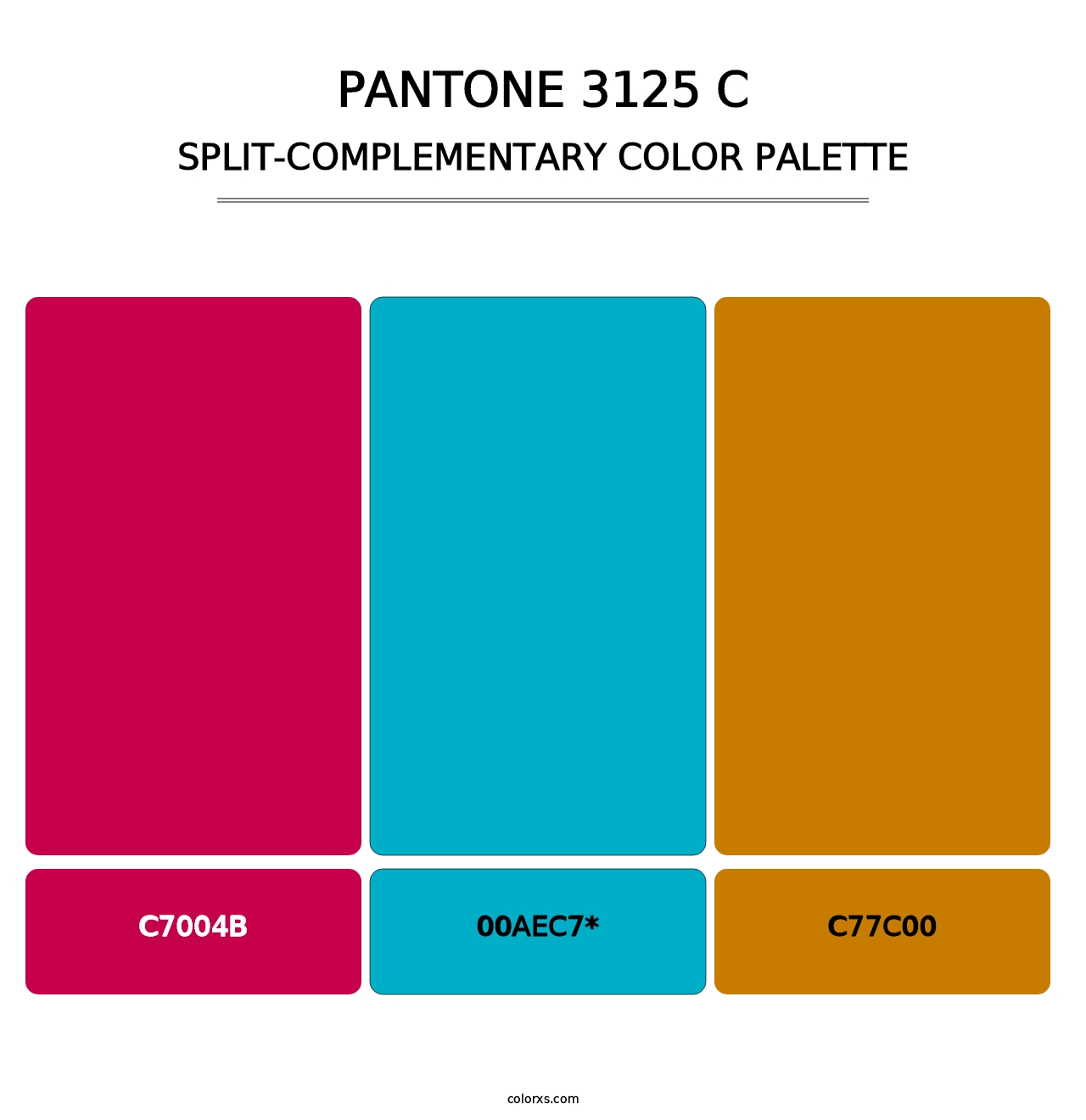 PANTONE 3125 C - Split-Complementary Color Palette