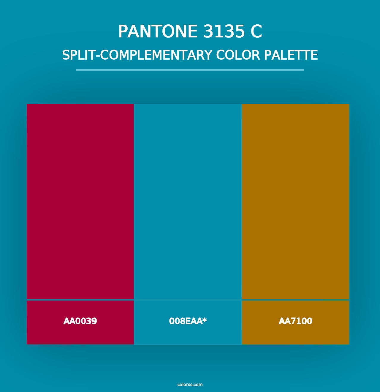 PANTONE 3135 C - Split-Complementary Color Palette