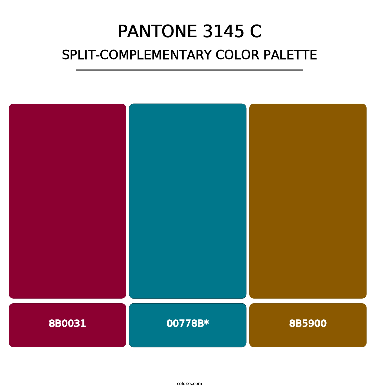 PANTONE 3145 C - Split-Complementary Color Palette