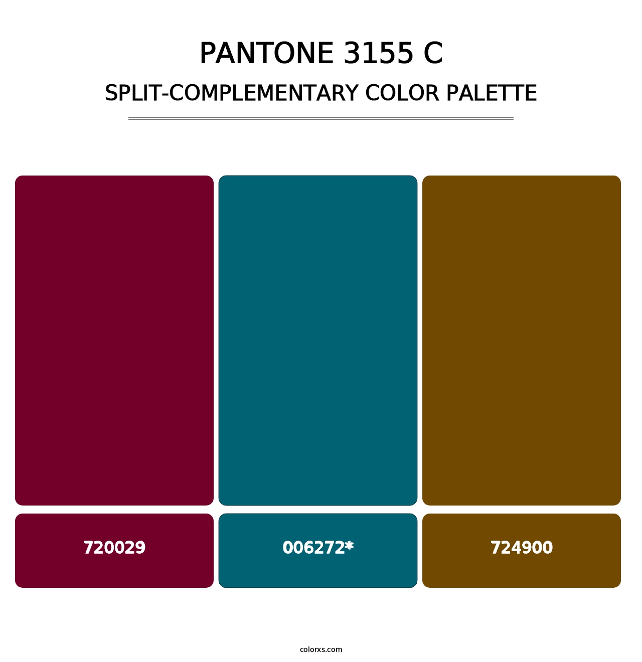 PANTONE 3155 C - Split-Complementary Color Palette