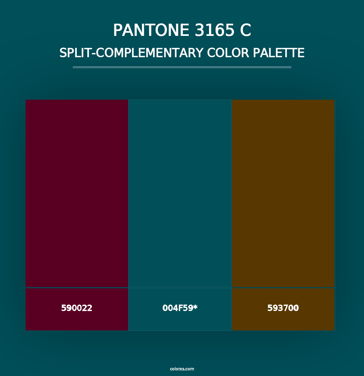 PANTONE 3165 C - Split-Complementary Color Palette