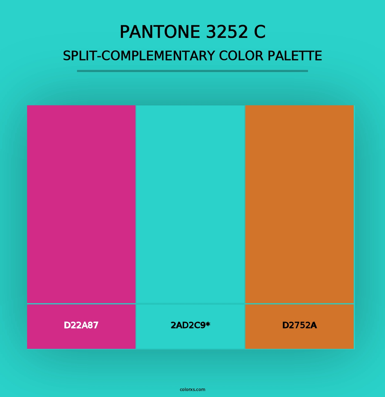 PANTONE 3252 C - Split-Complementary Color Palette