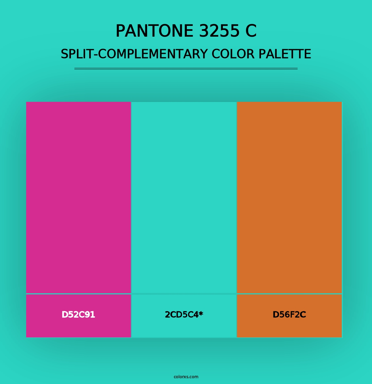 PANTONE 3255 C - Split-Complementary Color Palette