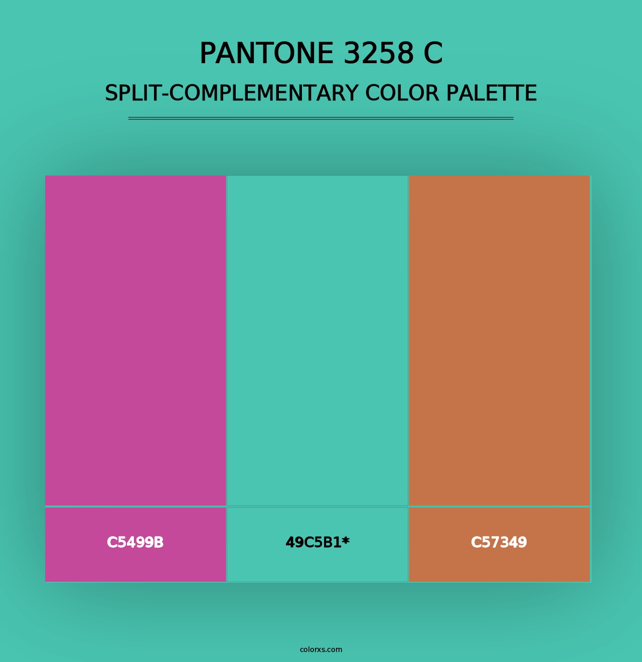 PANTONE 3258 C - Split-Complementary Color Palette