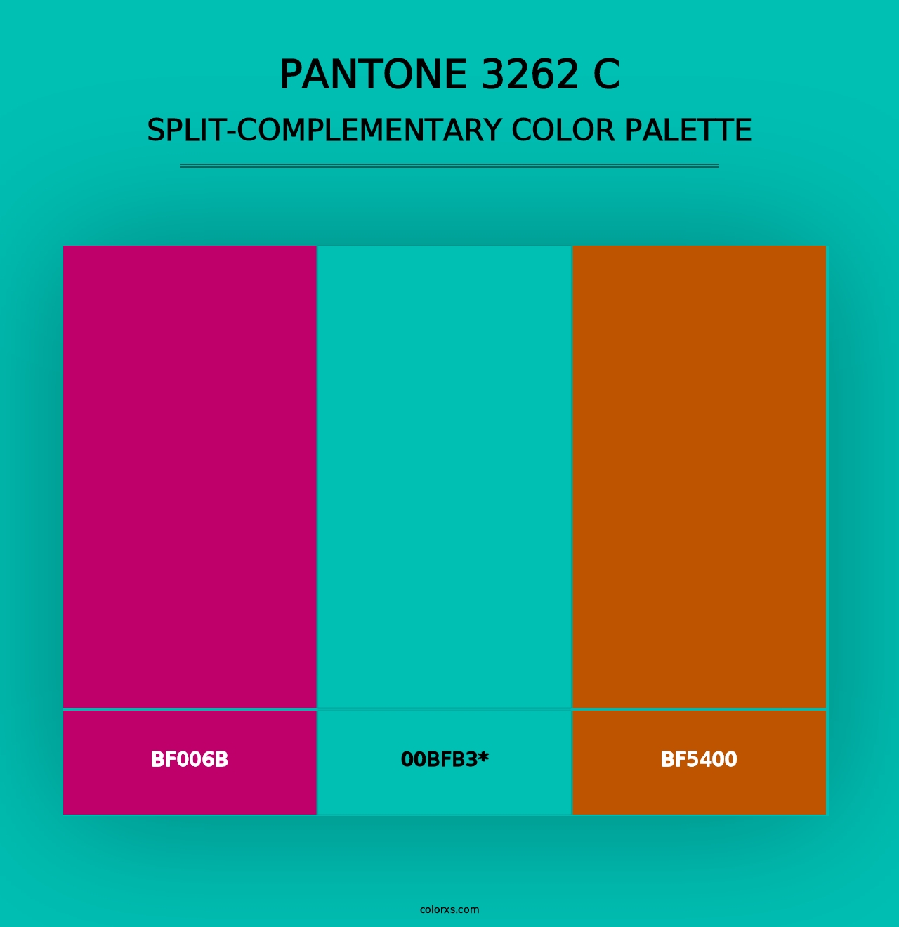 PANTONE 3262 C - Split-Complementary Color Palette