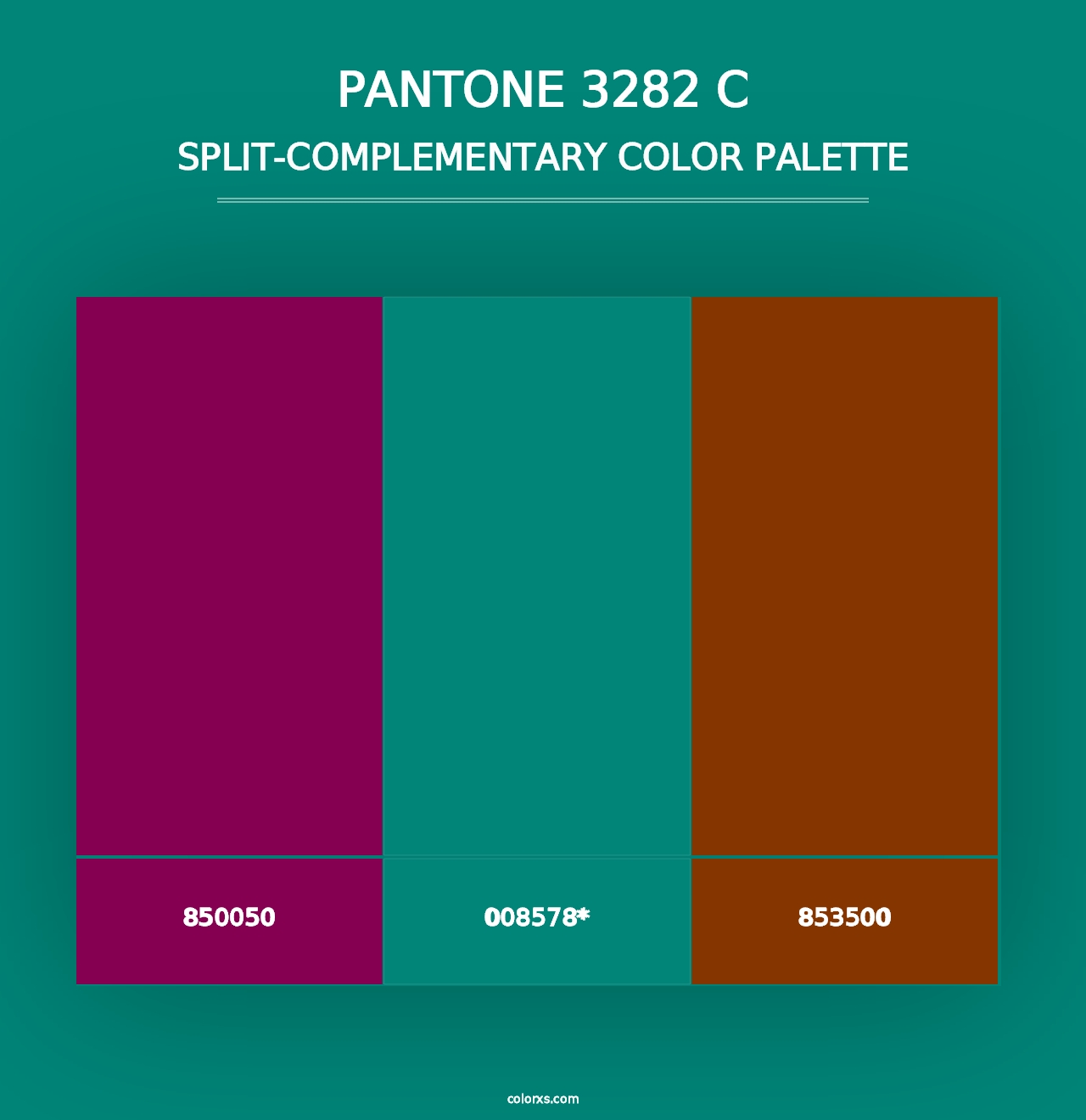 PANTONE 3282 C - Split-Complementary Color Palette