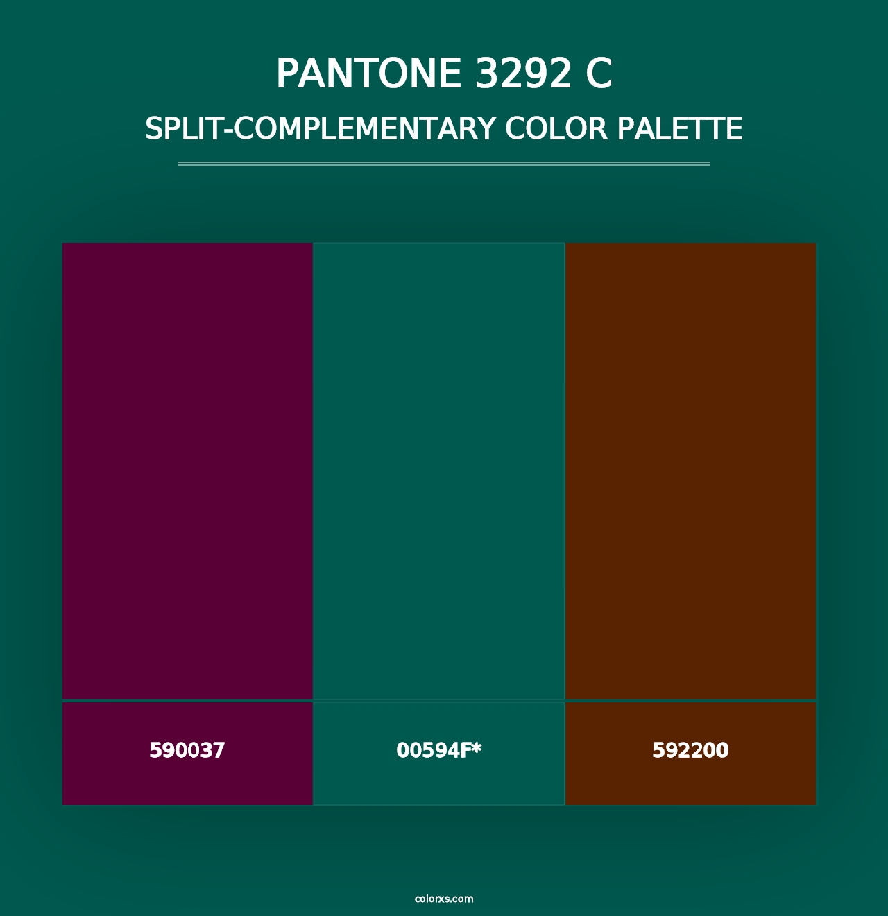 PANTONE 3292 C - Split-Complementary Color Palette