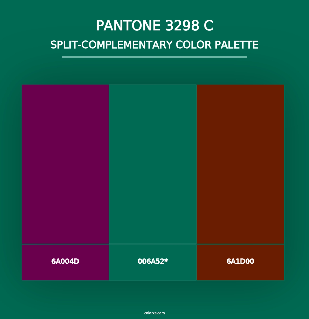 PANTONE 3298 C - Split-Complementary Color Palette