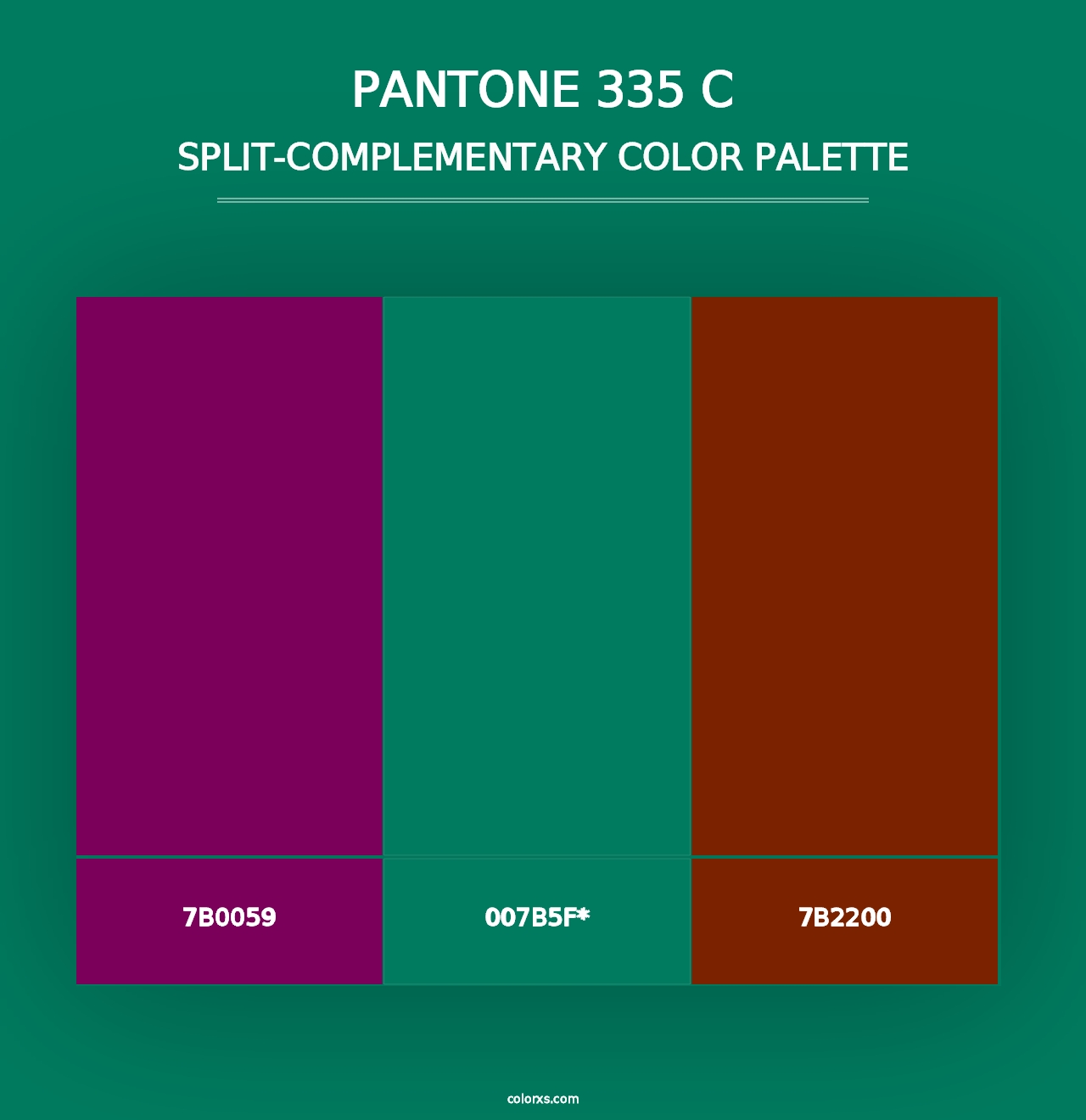 PANTONE 335 C - Split-Complementary Color Palette