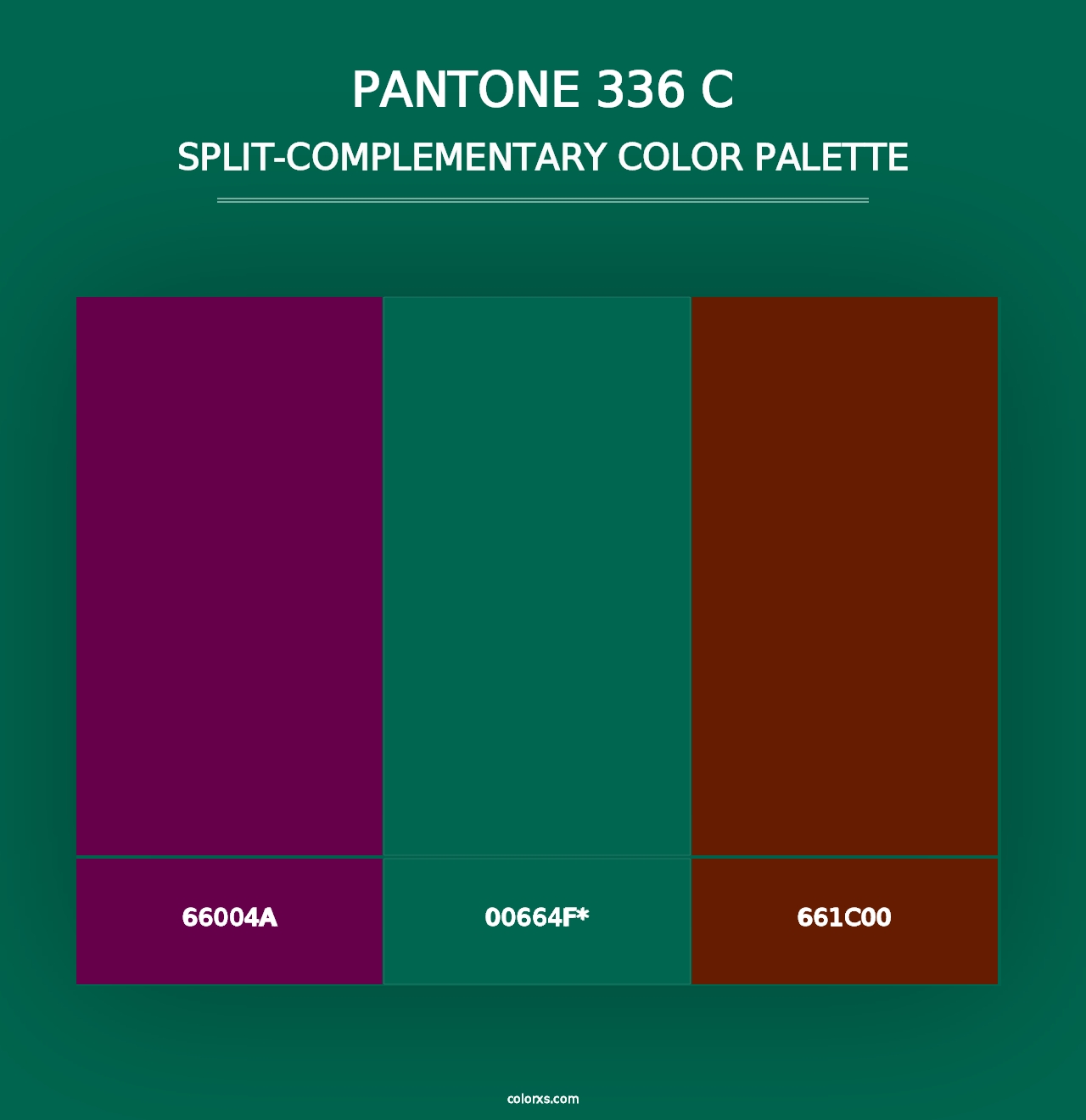 PANTONE 336 C - Split-Complementary Color Palette