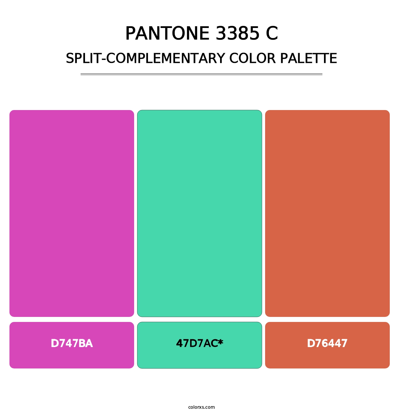 PANTONE 3385 C - Split-Complementary Color Palette