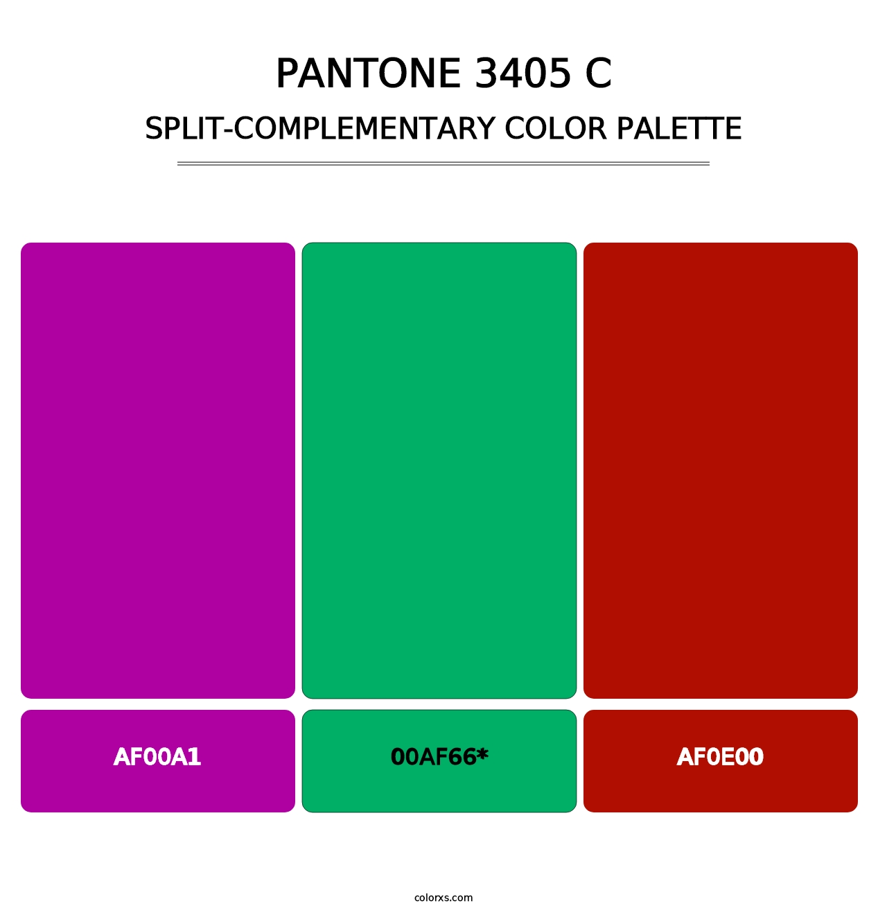 PANTONE 3405 C - Split-Complementary Color Palette