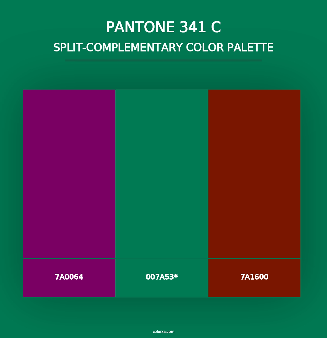 PANTONE 341 C - Split-Complementary Color Palette