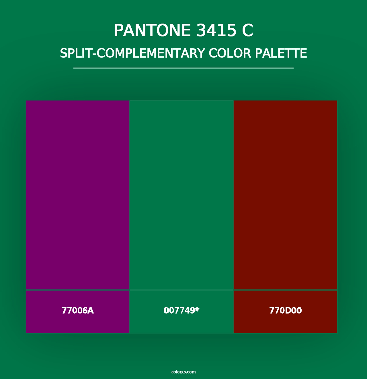 PANTONE 3415 C - Split-Complementary Color Palette