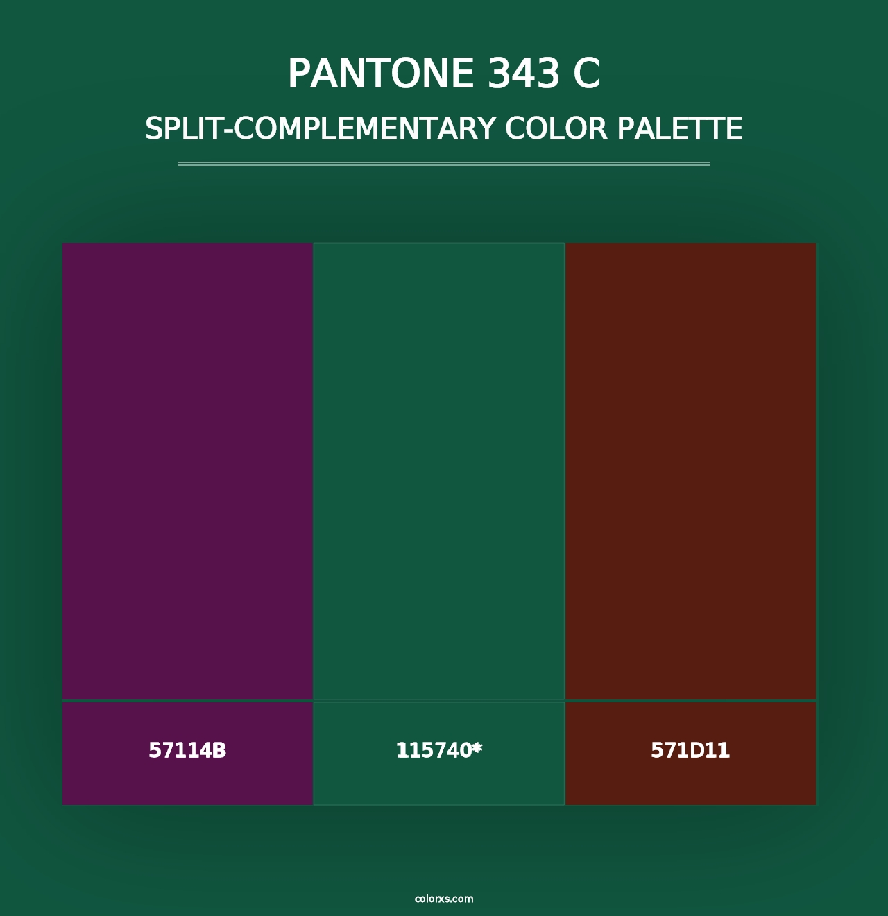 PANTONE 343 C - Split-Complementary Color Palette