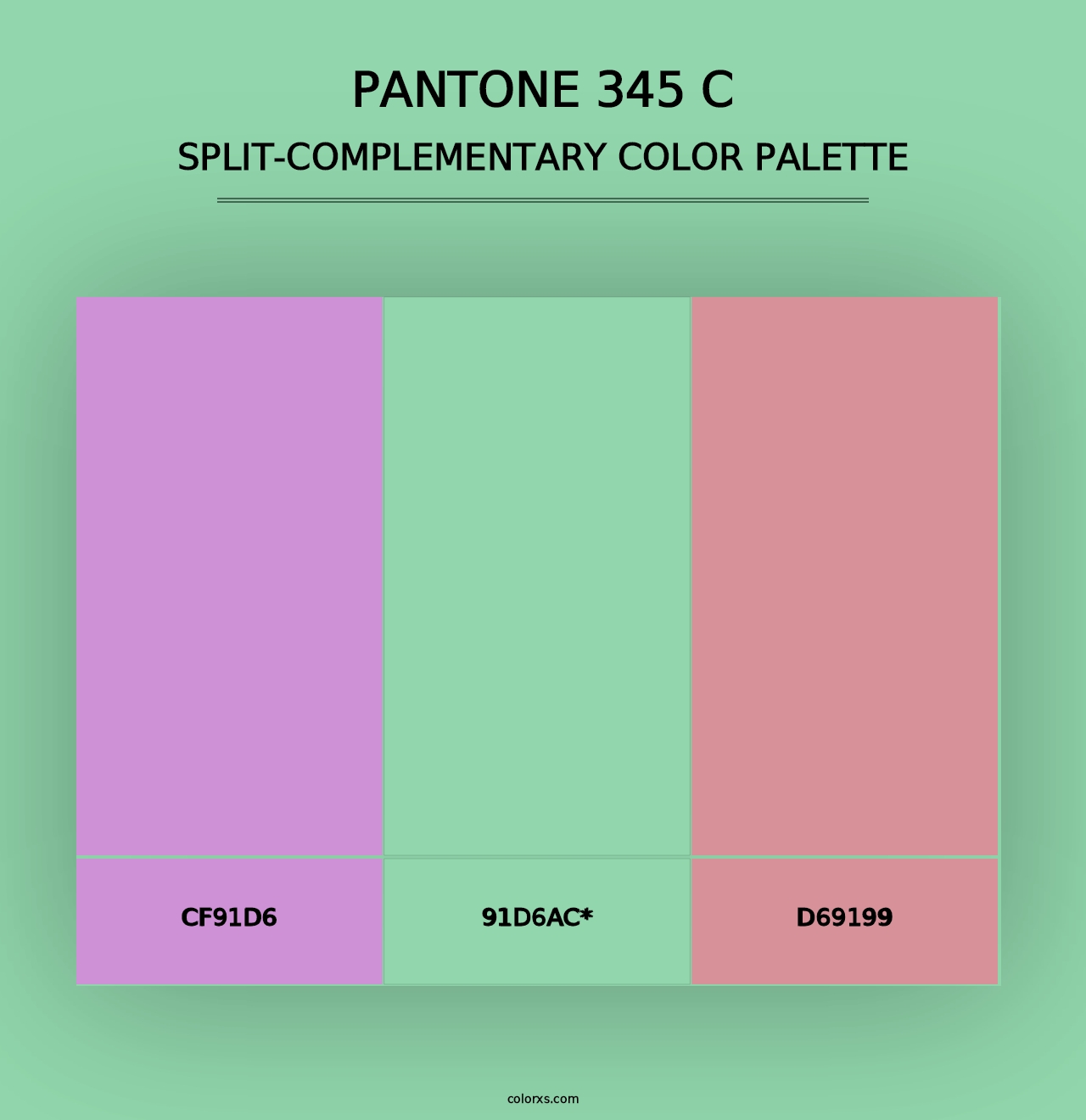 PANTONE 345 C - Split-Complementary Color Palette