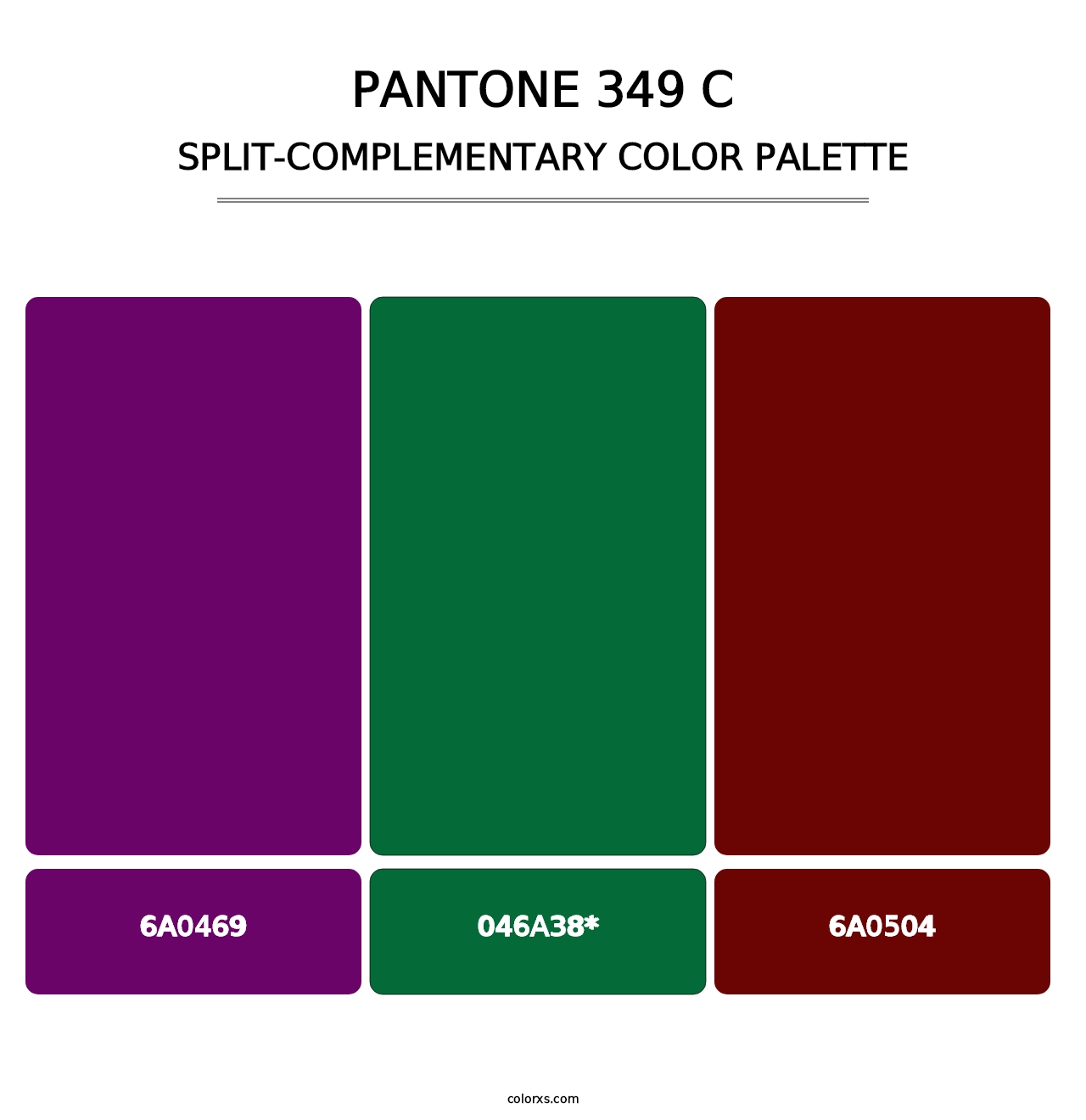 PANTONE 349 C - Split-Complementary Color Palette