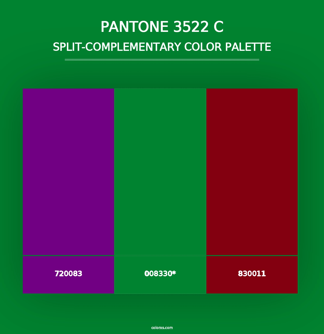 PANTONE 3522 C - Split-Complementary Color Palette