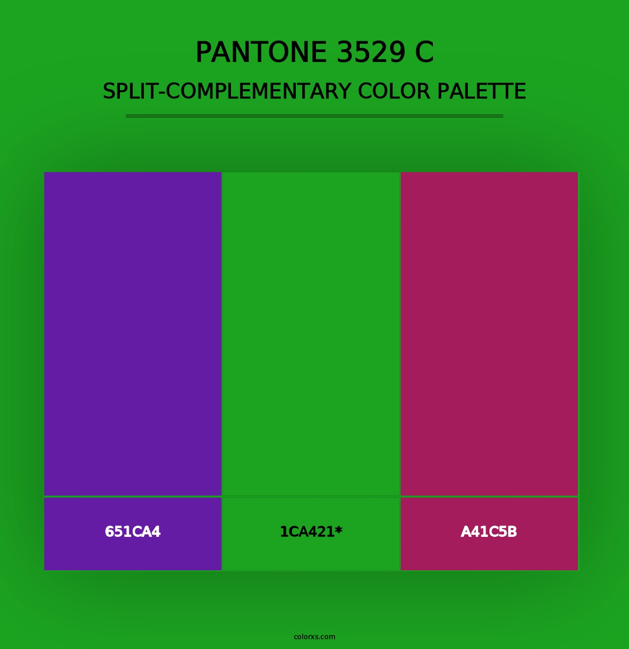 PANTONE 3529 C - Split-Complementary Color Palette