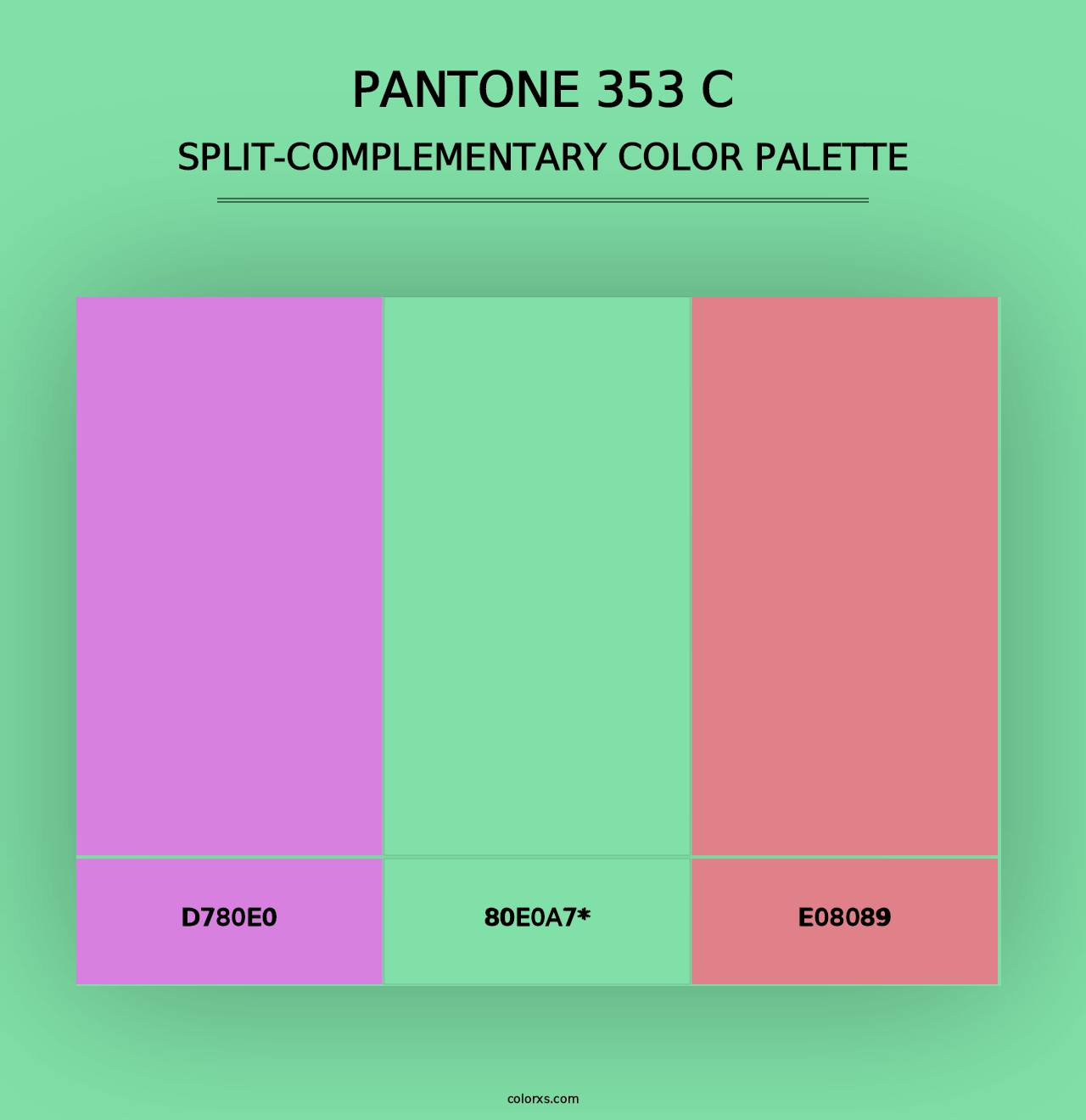 PANTONE 353 C - Split-Complementary Color Palette