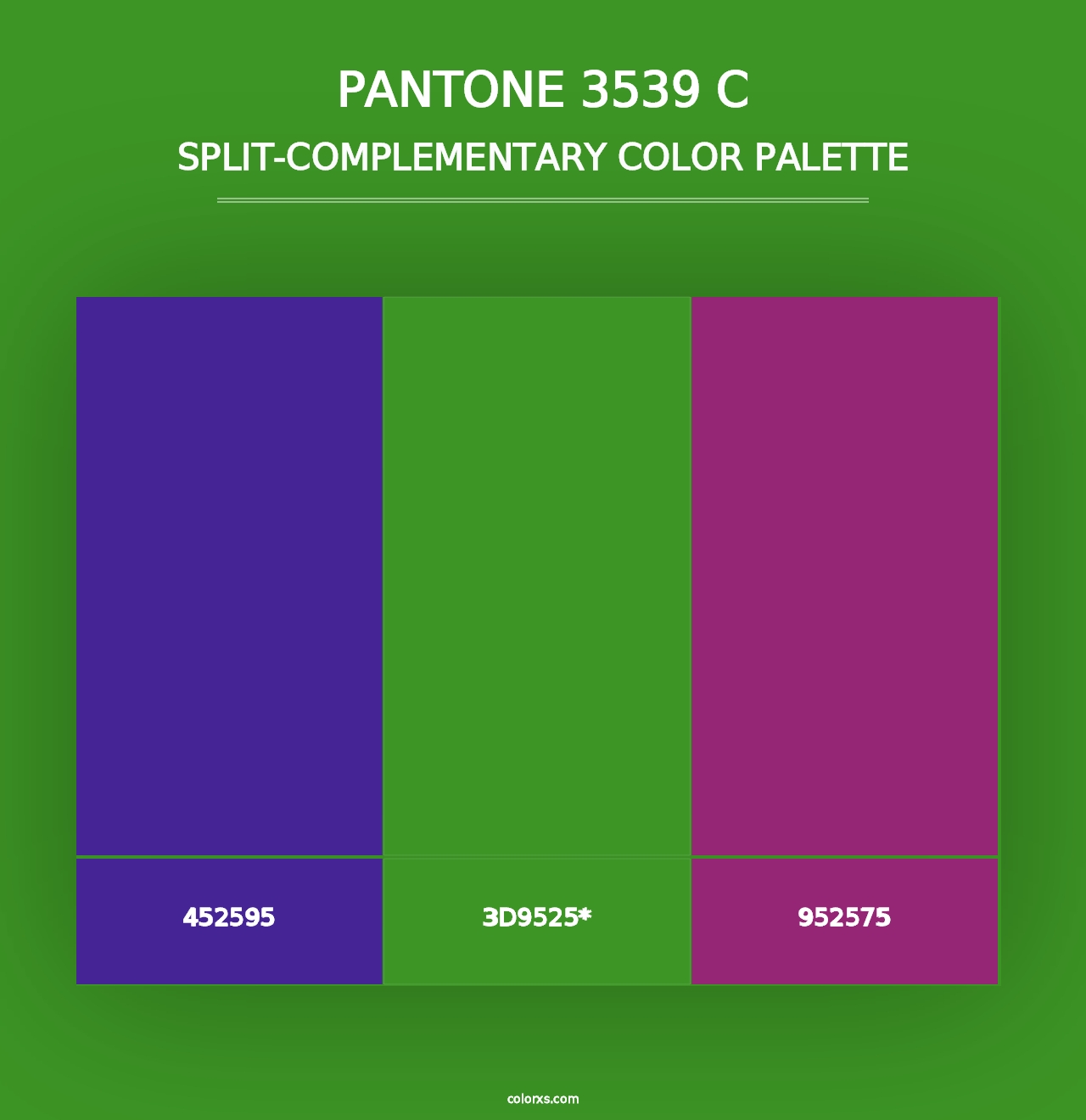 PANTONE 3539 C - Split-Complementary Color Palette