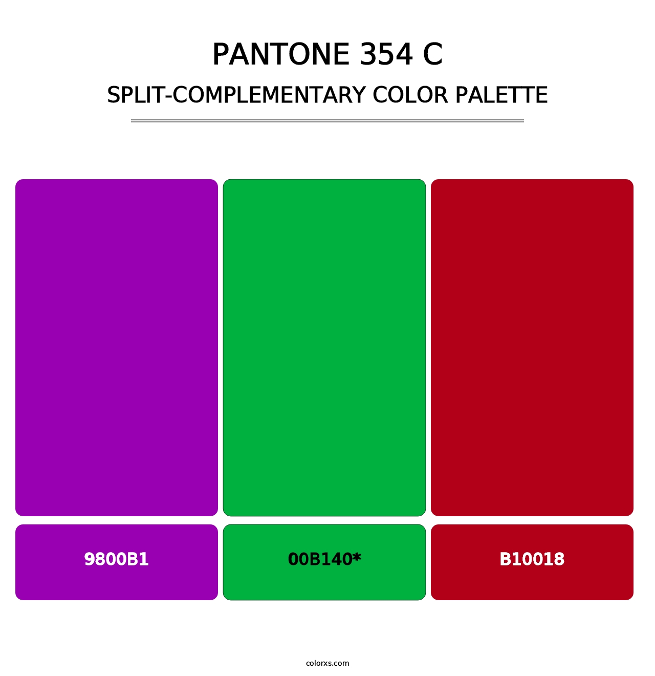 PANTONE 354 C - Split-Complementary Color Palette