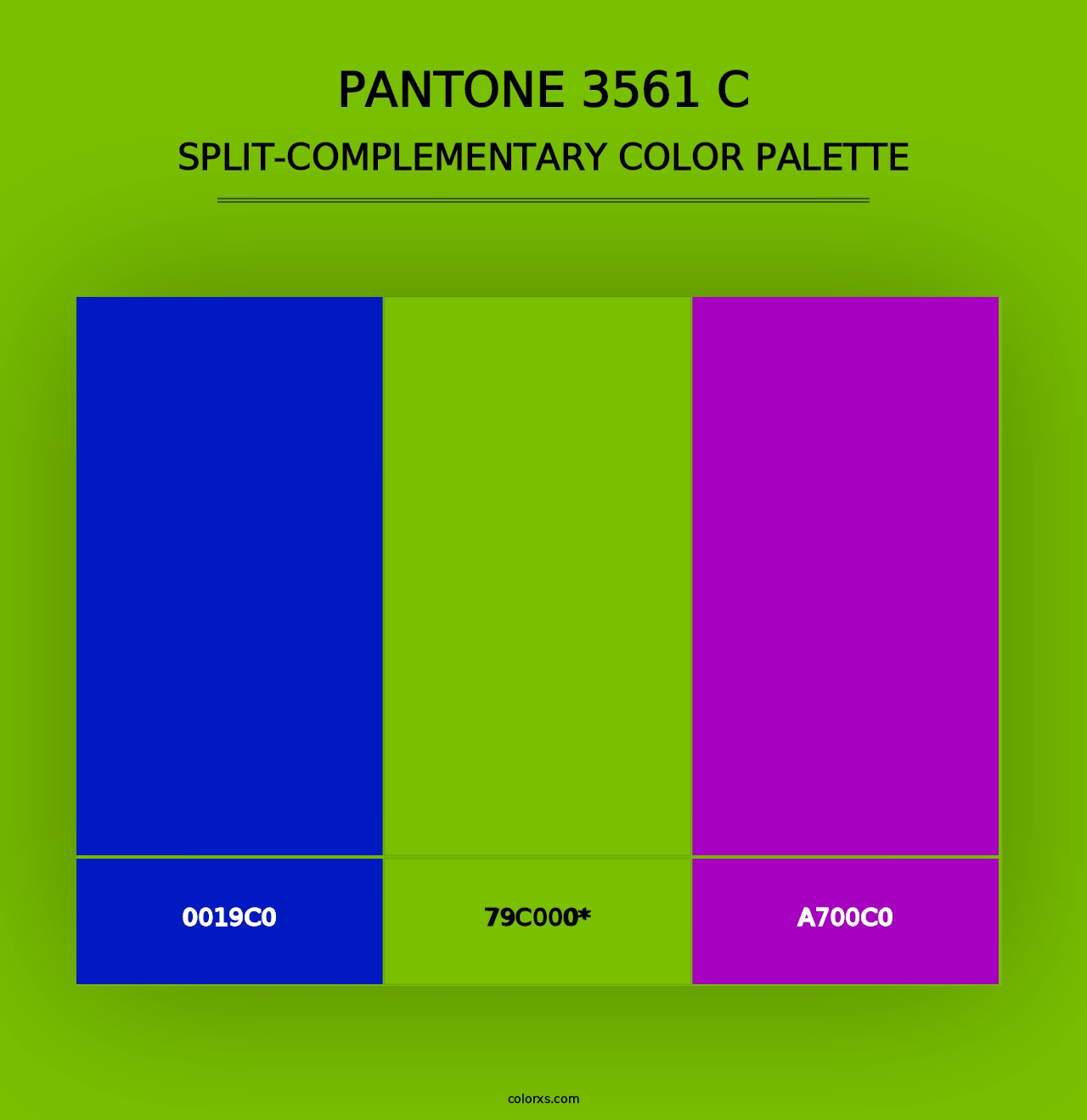 PANTONE 3561 C - Split-Complementary Color Palette