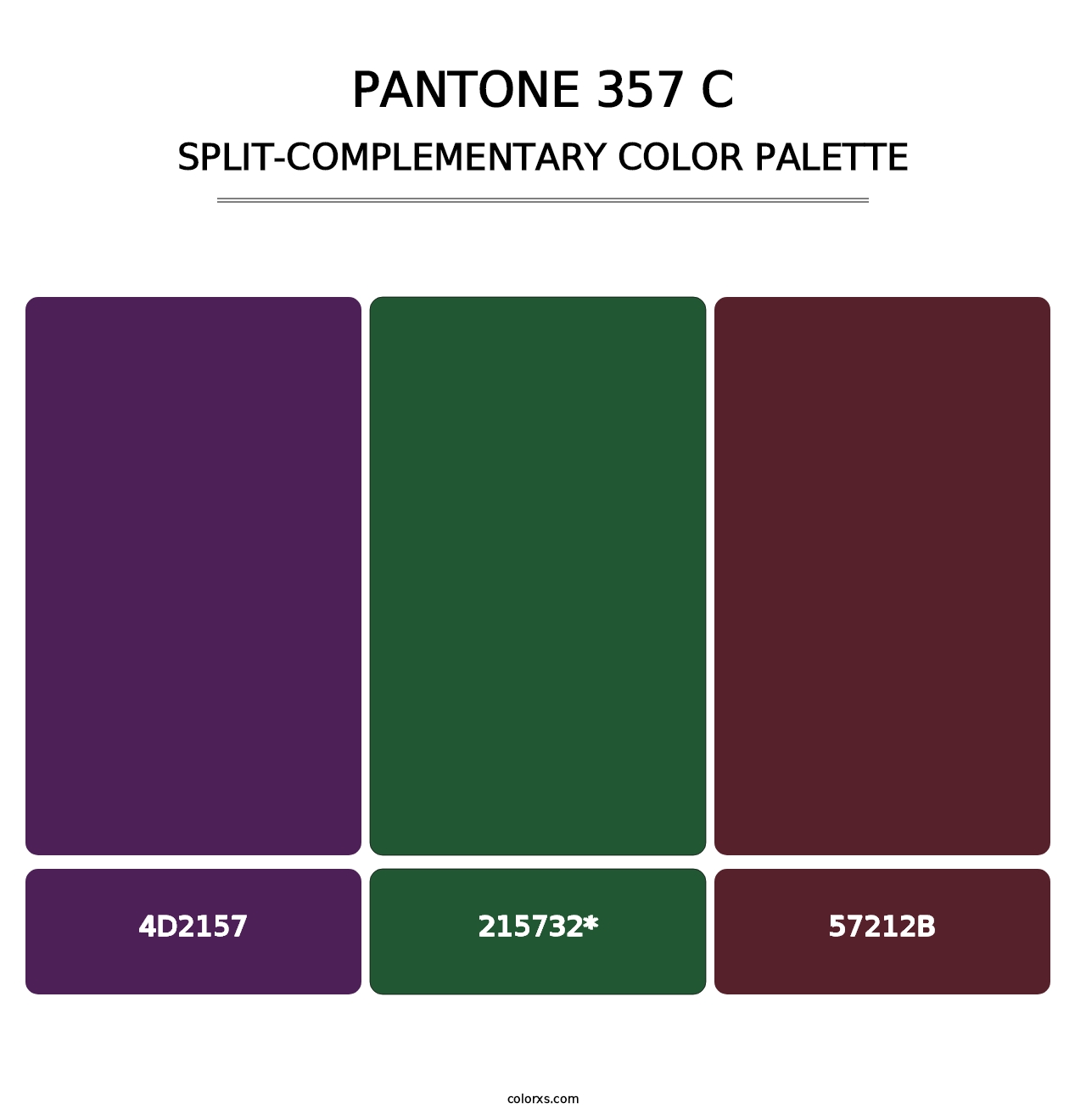 PANTONE 357 C - Split-Complementary Color Palette