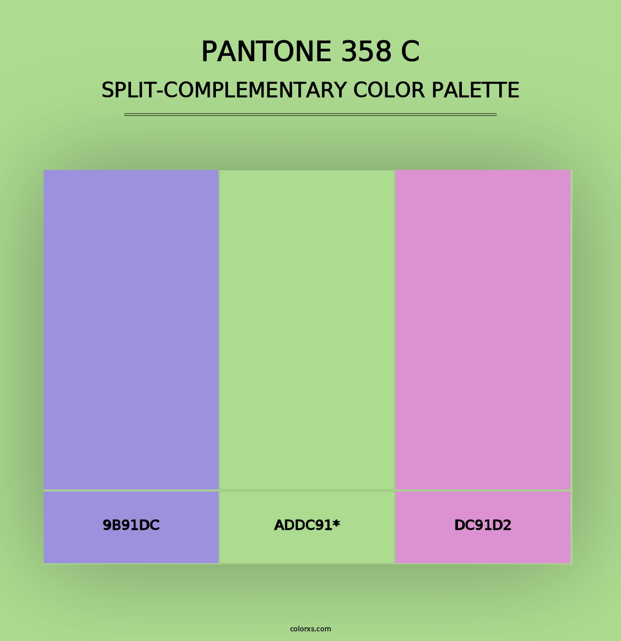 PANTONE 358 C - Split-Complementary Color Palette