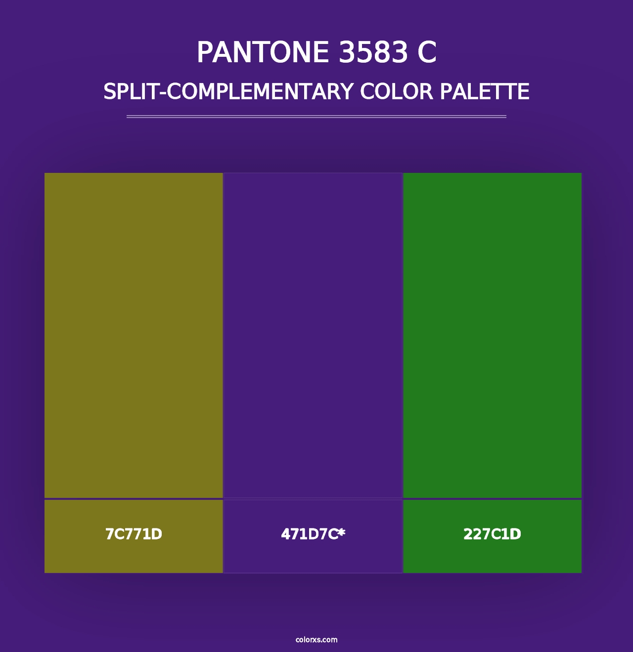 PANTONE 3583 C - Split-Complementary Color Palette