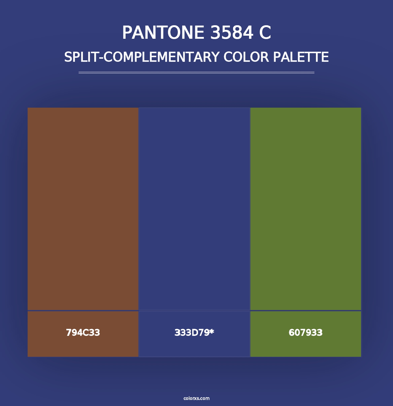 PANTONE 3584 C - Split-Complementary Color Palette