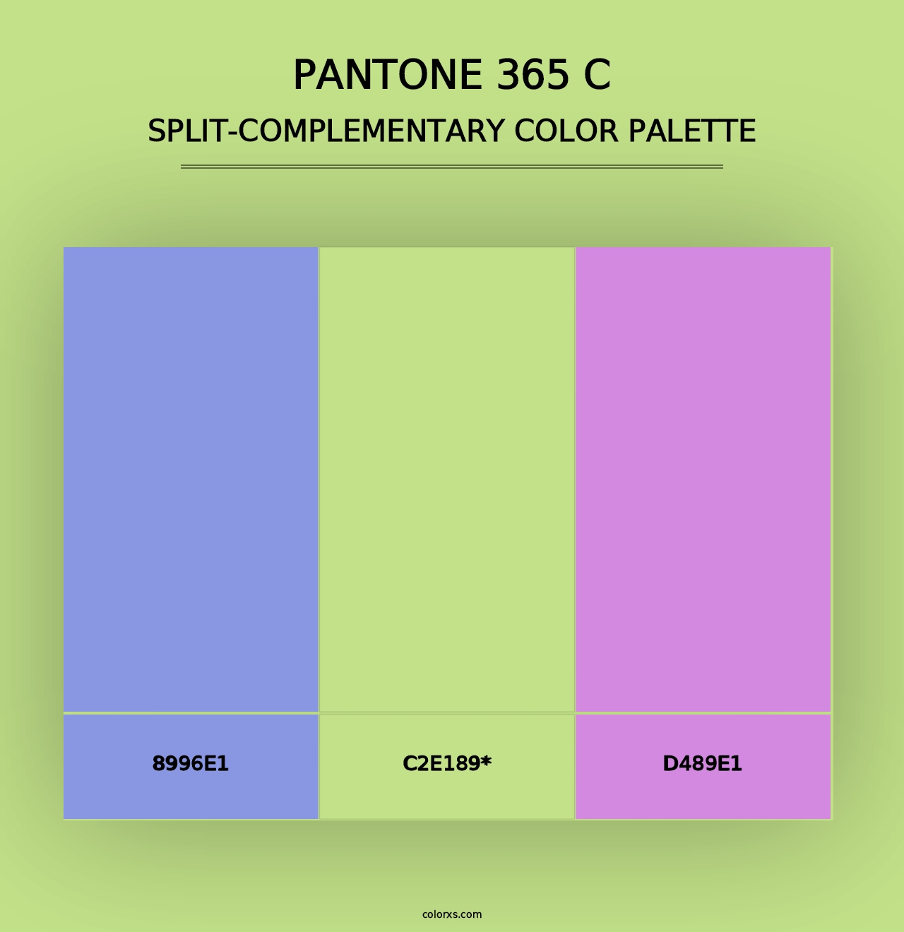 PANTONE 365 C - Split-Complementary Color Palette