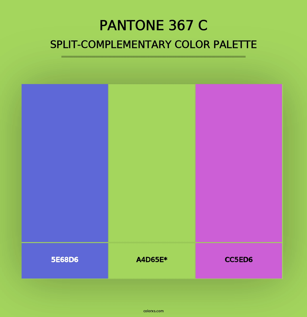 PANTONE 367 C - Split-Complementary Color Palette