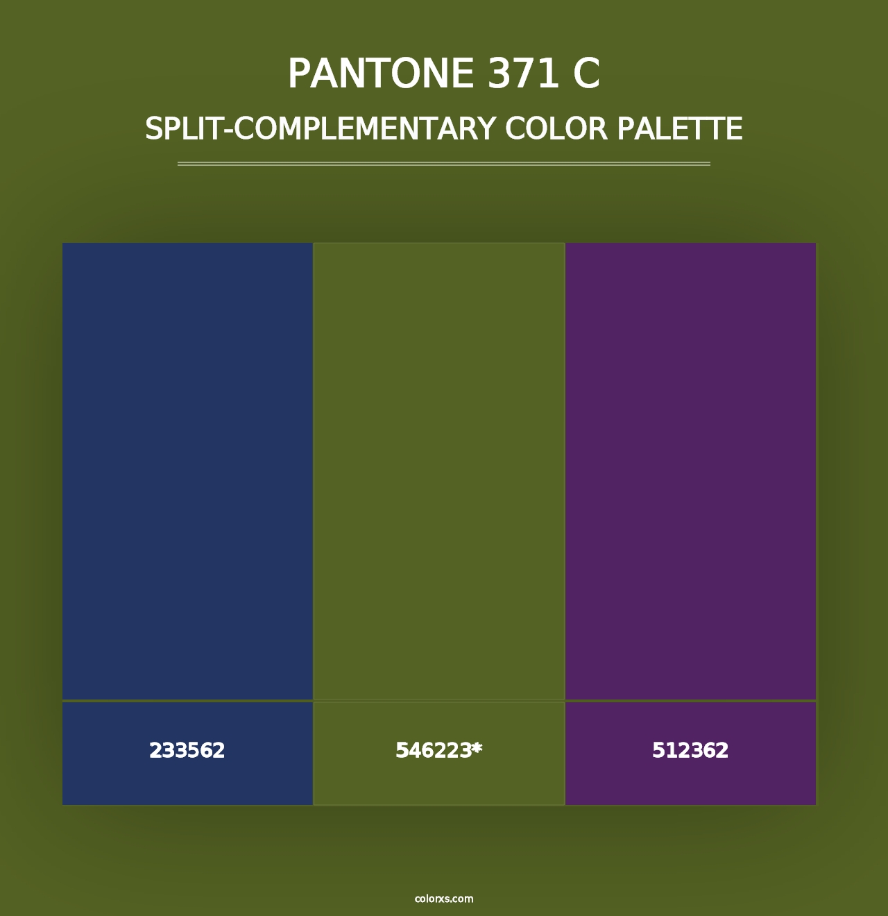 PANTONE 371 C - Split-Complementary Color Palette