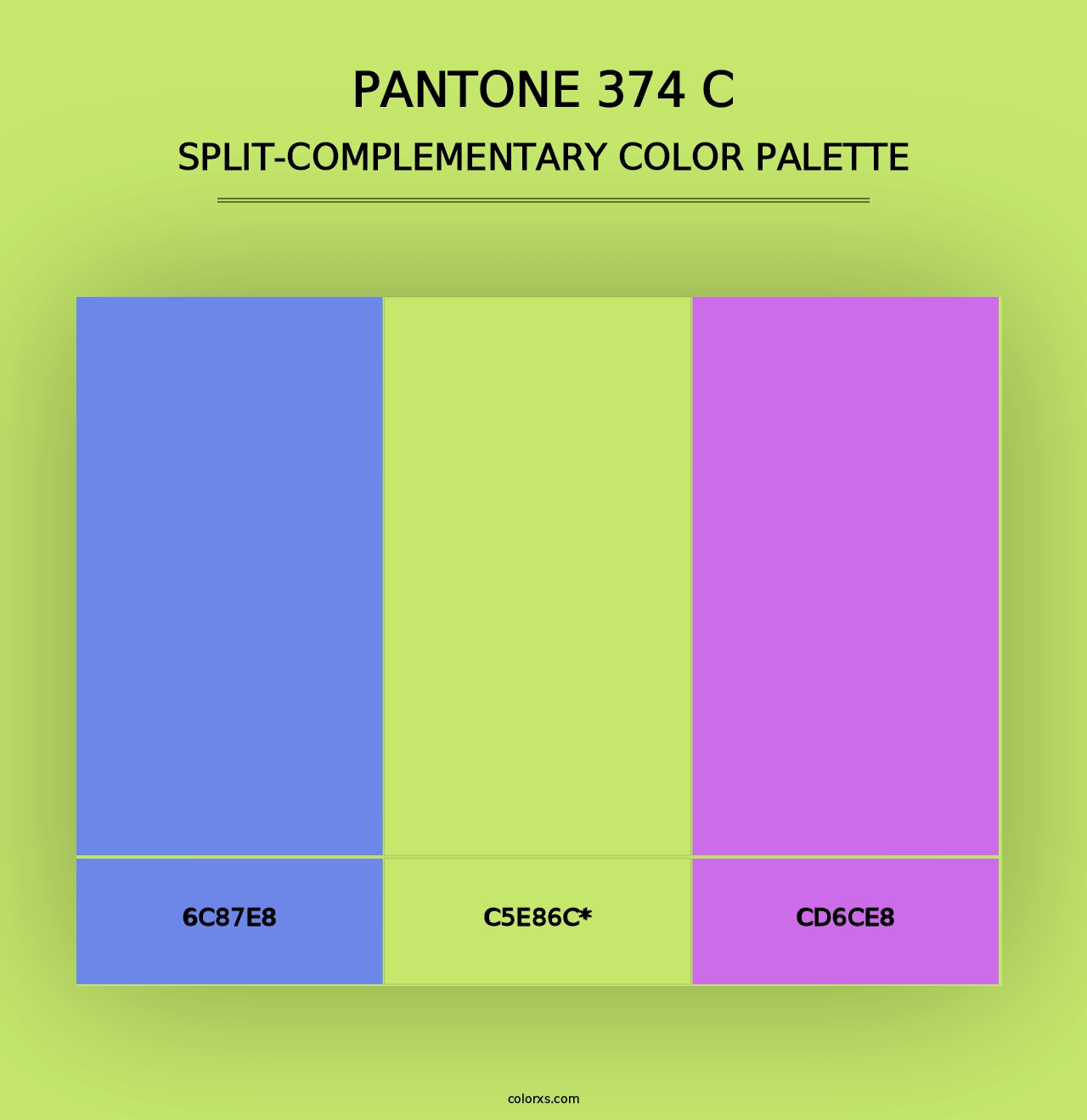 PANTONE 374 C - Split-Complementary Color Palette