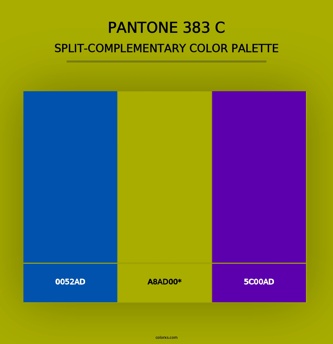 PANTONE 383 C - Split-Complementary Color Palette