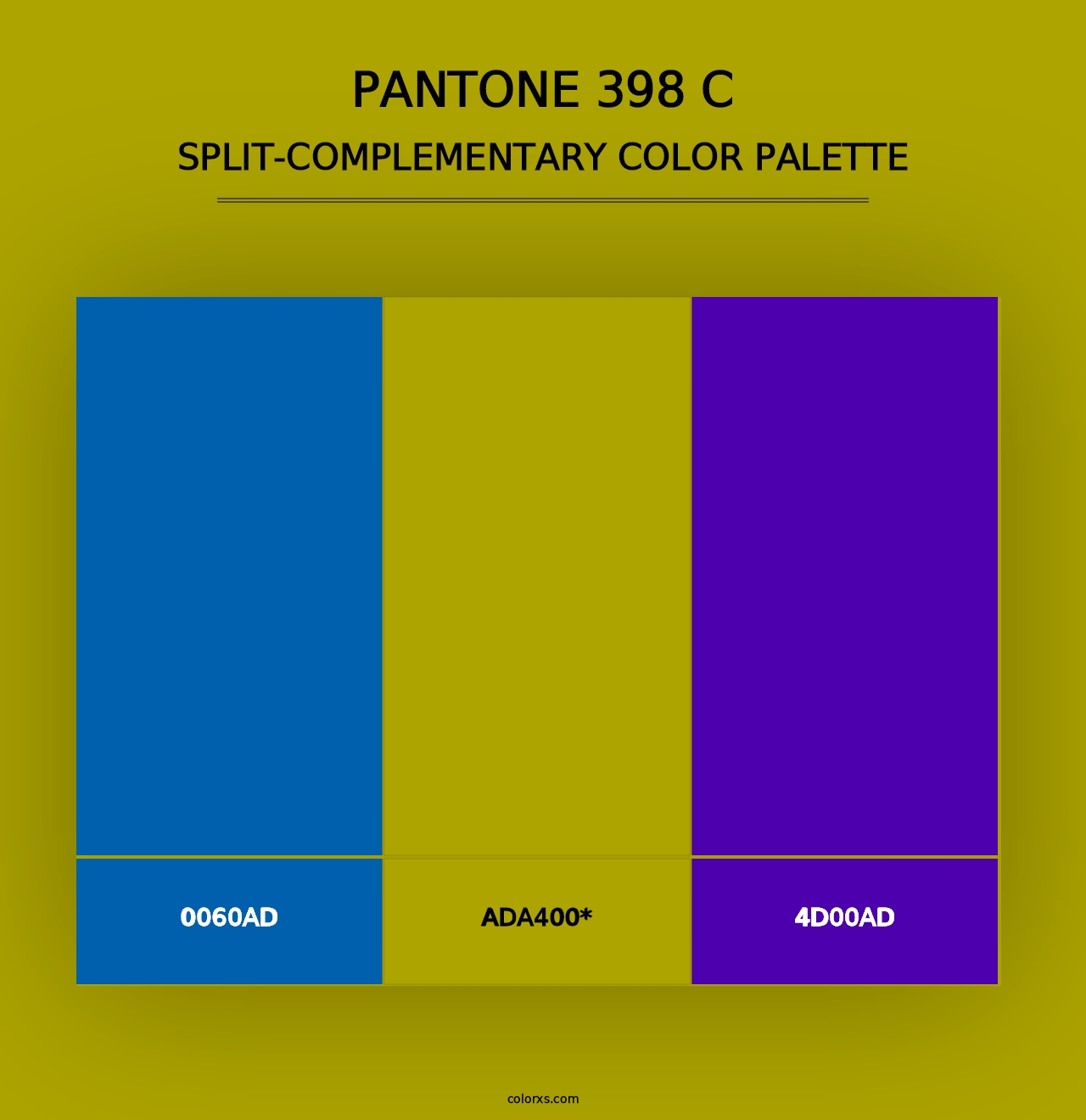 PANTONE 398 C - Split-Complementary Color Palette