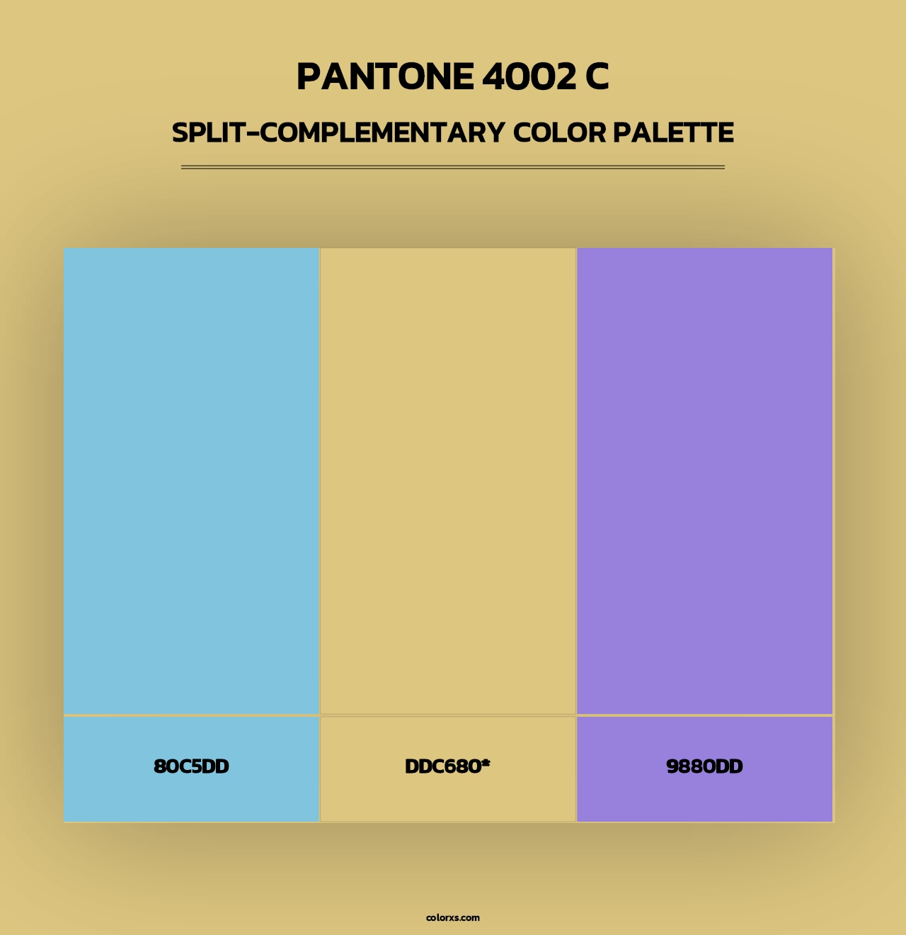 PANTONE 4002 C - Split-Complementary Color Palette