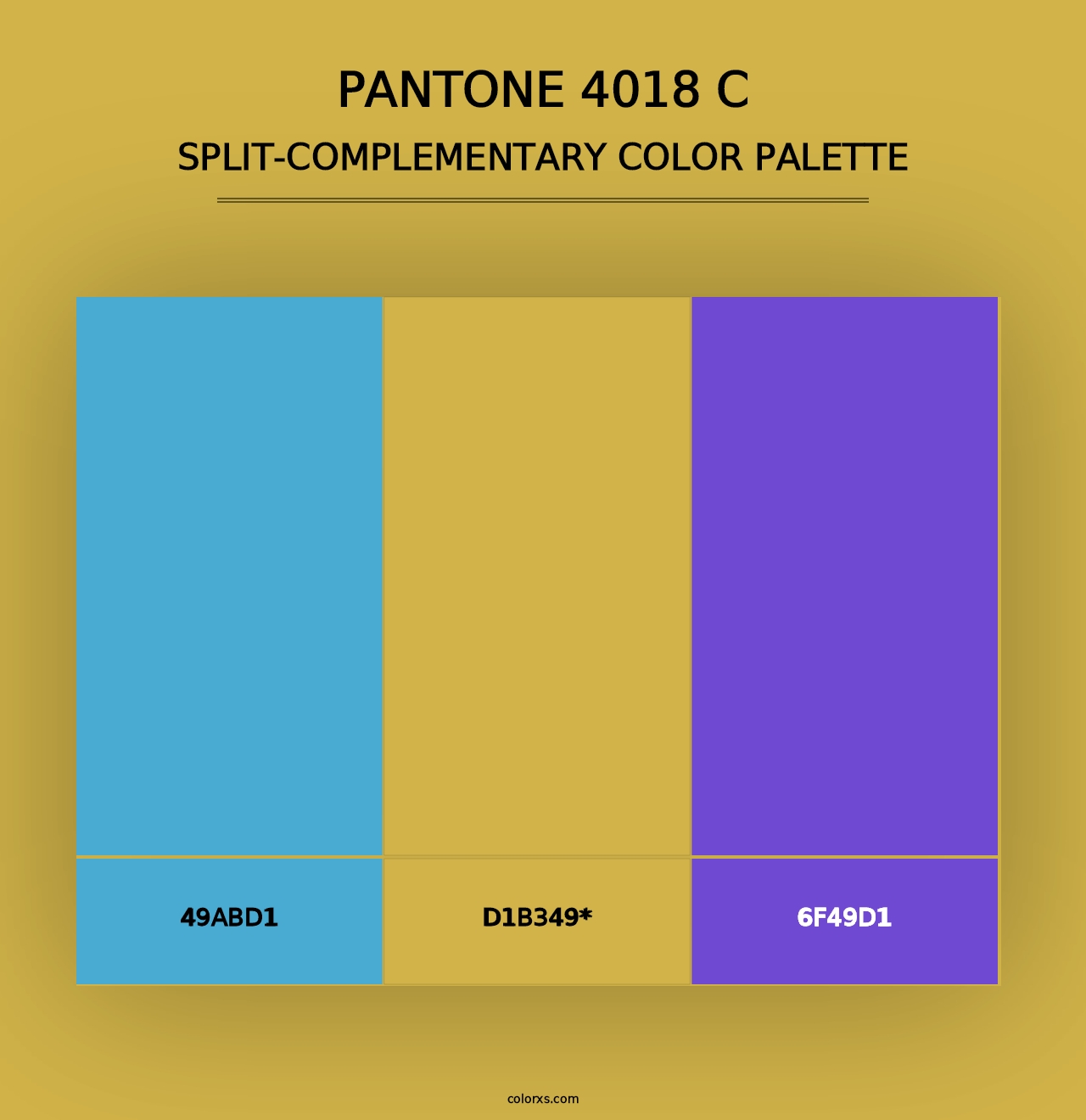 PANTONE 4018 C - Split-Complementary Color Palette